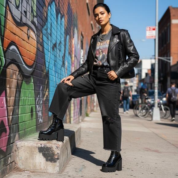 Jeffrey Campbell Viking Platform Boot Black New 10 - Picture 12 of 12